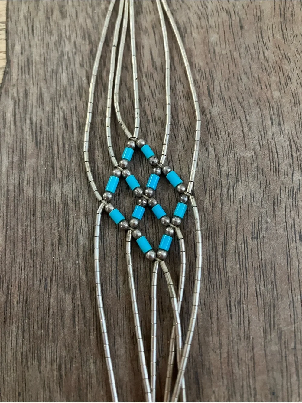 Turquoise and Silver Beaded Necklace - Women Jewelry